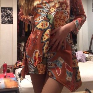 70s GROOVY DRESS! ORANGE, PAISLEY